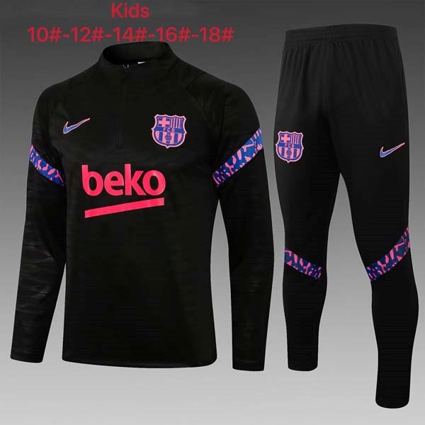 Kinder Sweatshirts Barcelona 2022 Schwarz Günstige Fußballtrikots